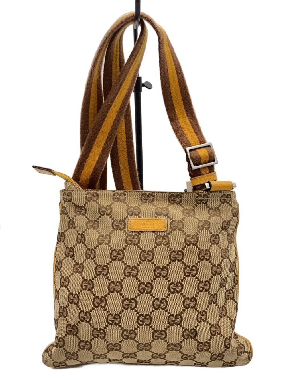 Gucci GG canvas crossbody camera shoulder bag beige monogram brown